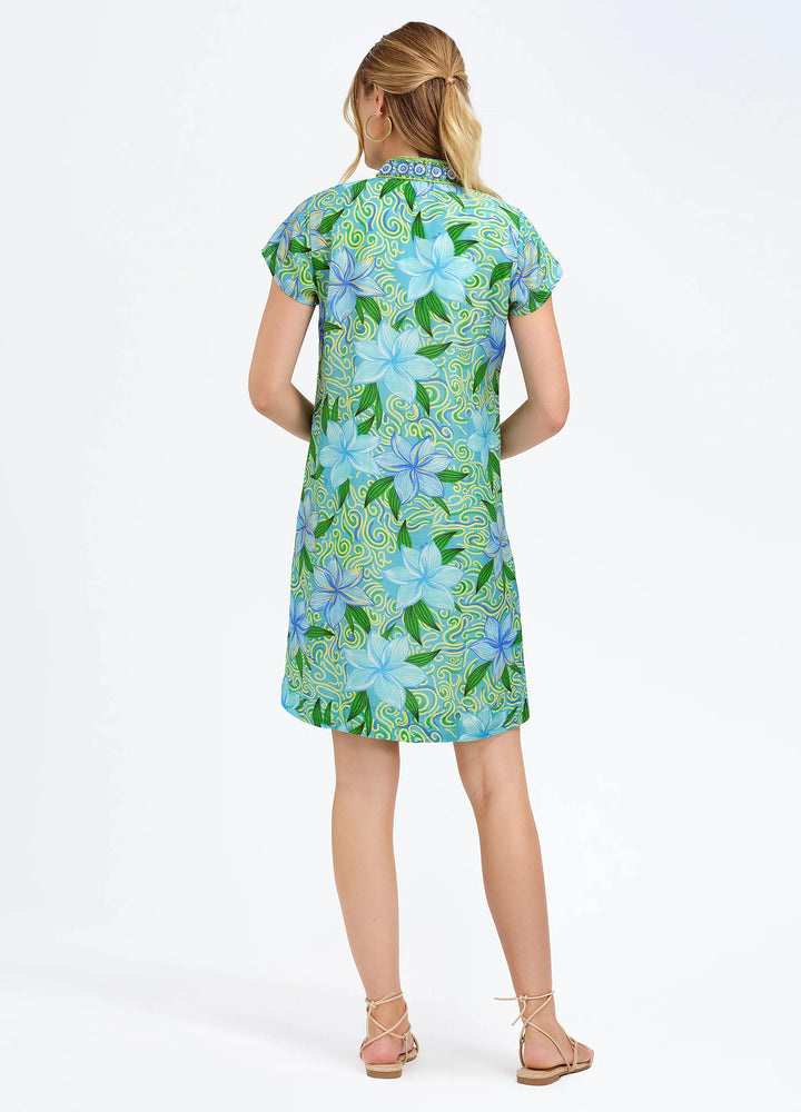 Eli Cap Sleeve Dress | Maui Blue