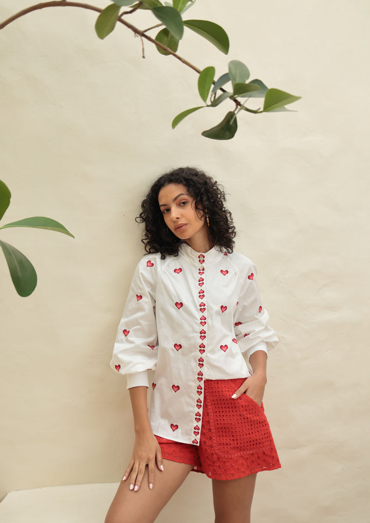 Mona Blouse | Red Hearts