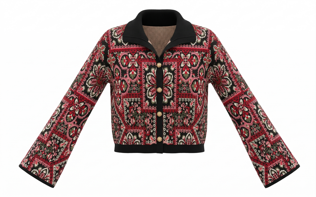 Ella Cardigan | Jacquard Knit