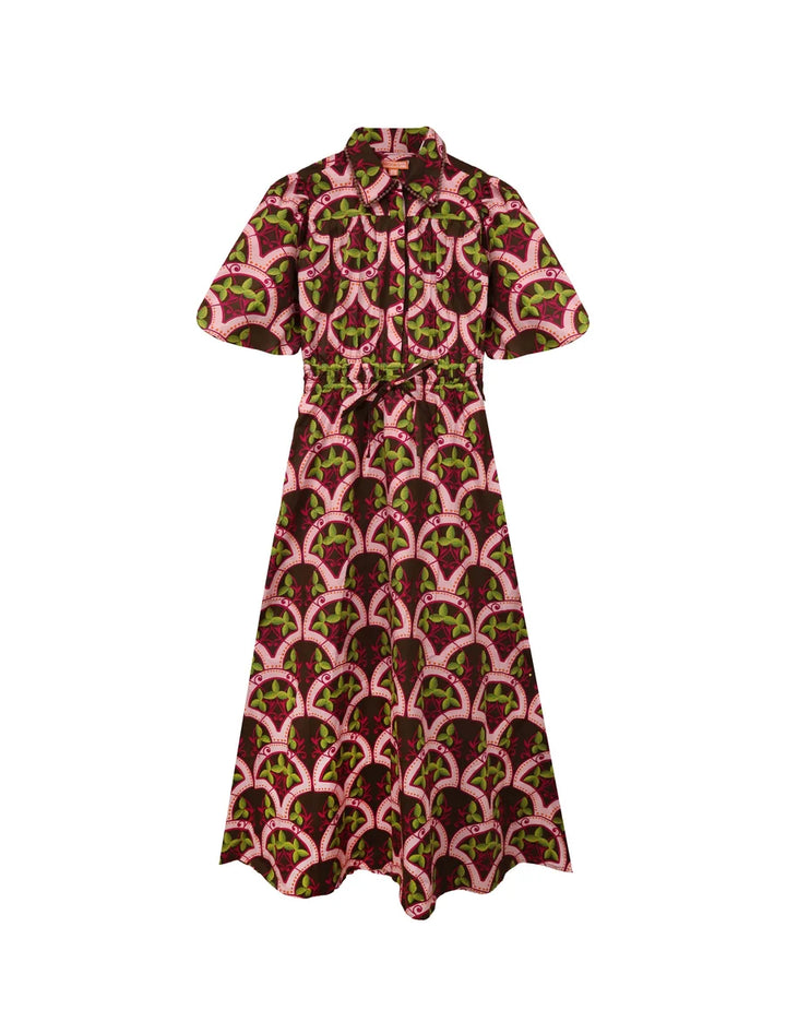 Banyan Puff Sleeve Midi Dress | Berry Vine
