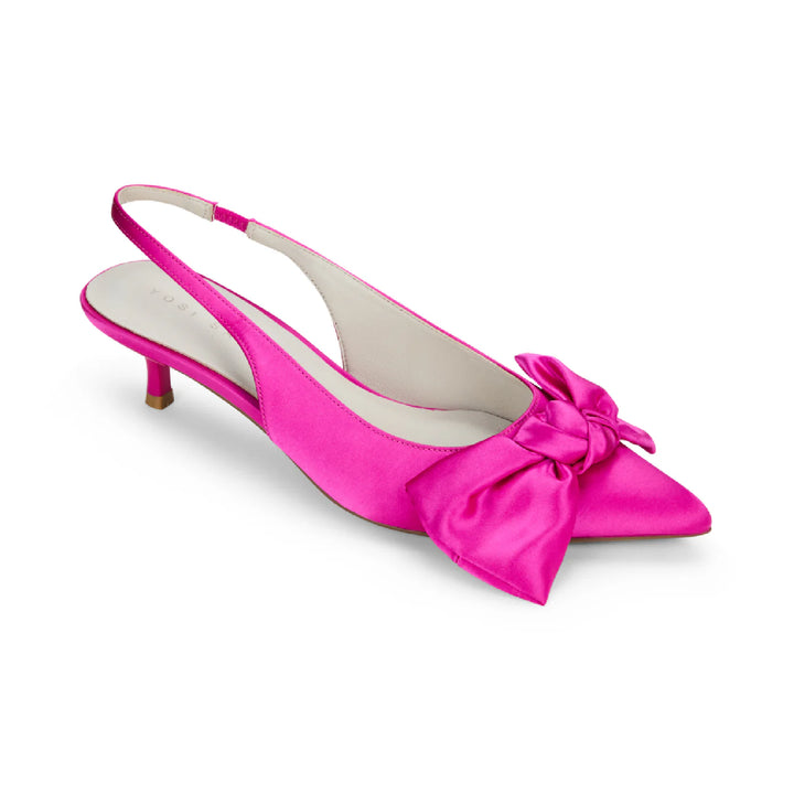 Elise Satin Slingback | Fuchsia