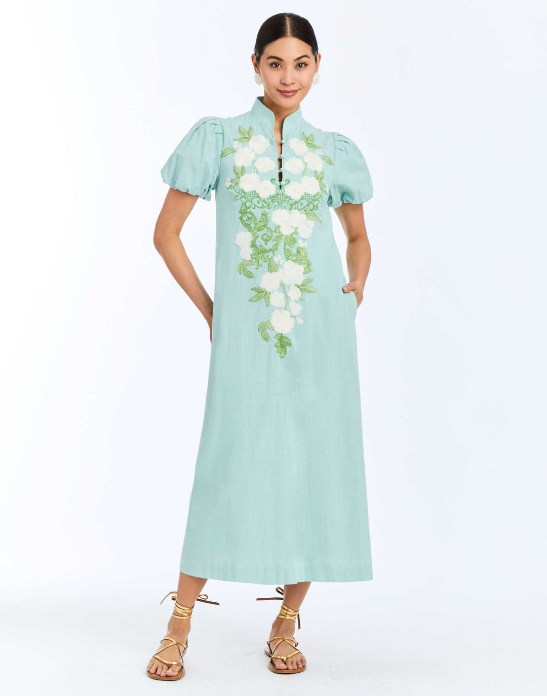 Elliana Midi Dress | Aquarelle Blue Charlotte's Inc Elliana Midi Dress | Aquarelle Blue Charlotte's Inc