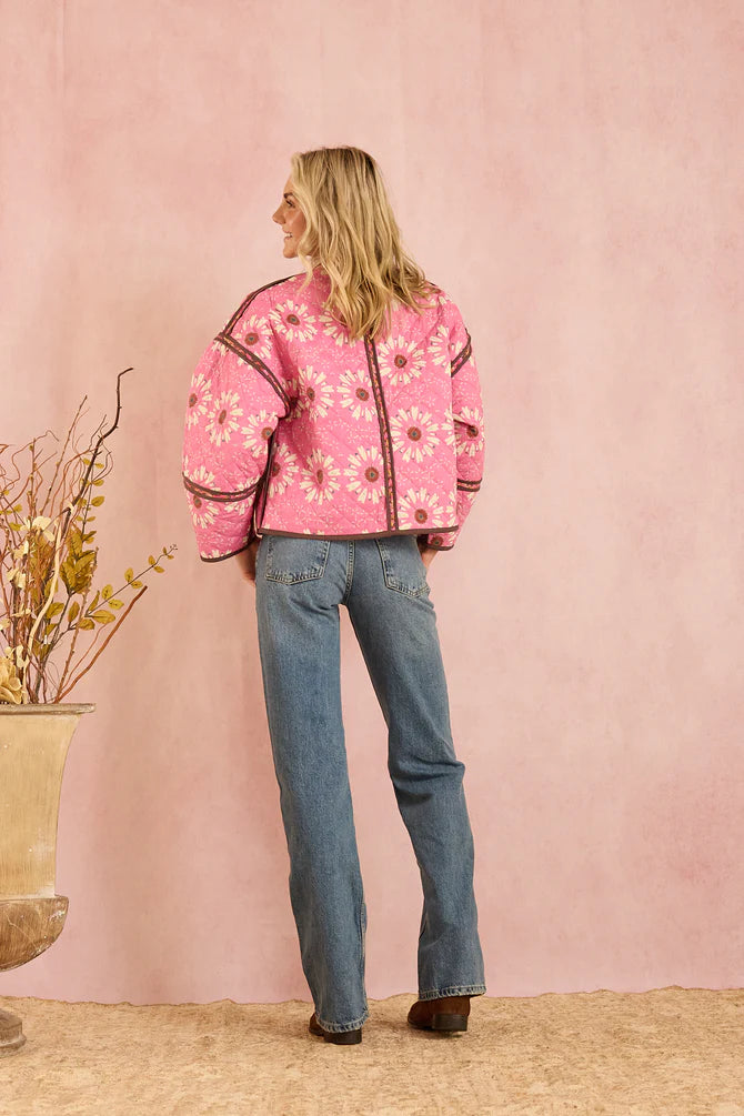 Eloise Reversible Quilted Jacket | Wildflower Pink
