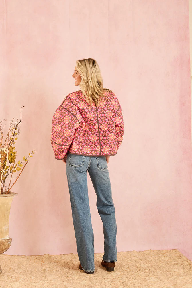 Eloise Reversible Quilted Jacket | Wildflower Pink