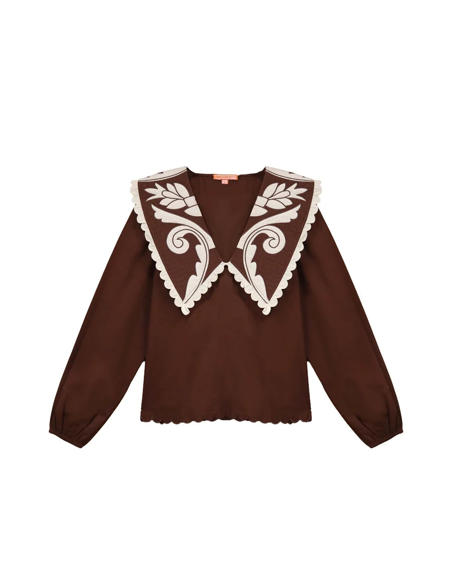 Emma Blouse | Cocoa Brown