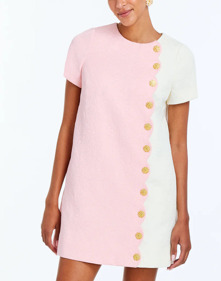 Etta Sleeved Mini Dress | Pink/Ivory