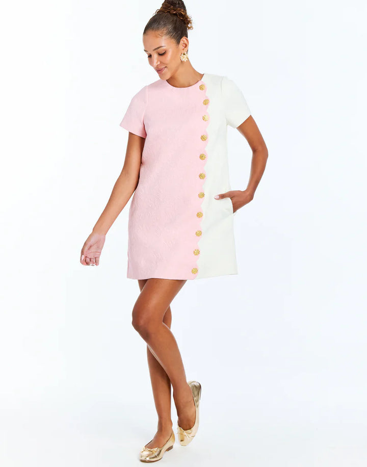Etta Sleeved Mini Dress | Pink/Ivory