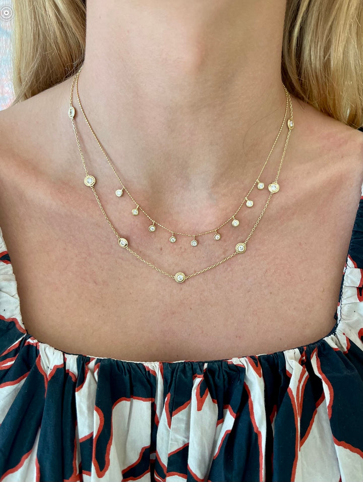 Cleopatra Diamond Drop 14K Necklace