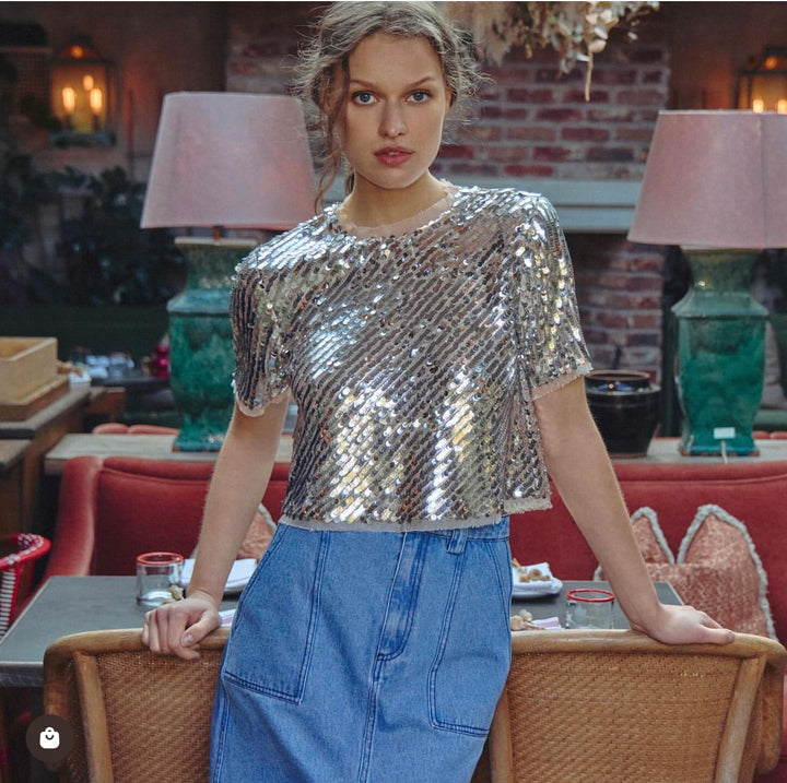 Pixie Top | Rose Sequin
