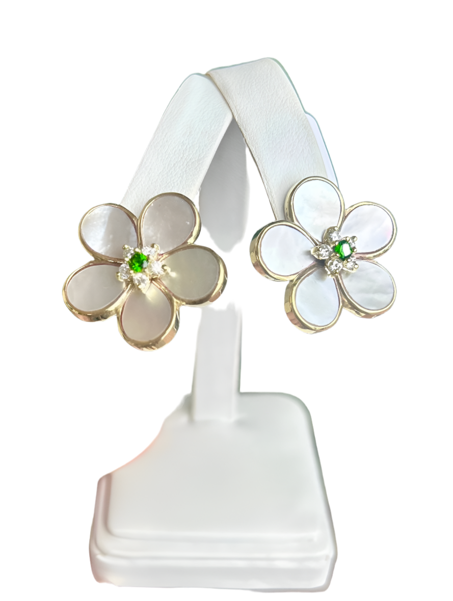 14kt .50cts Diamond w/ Diaopsite and inlay MOP
