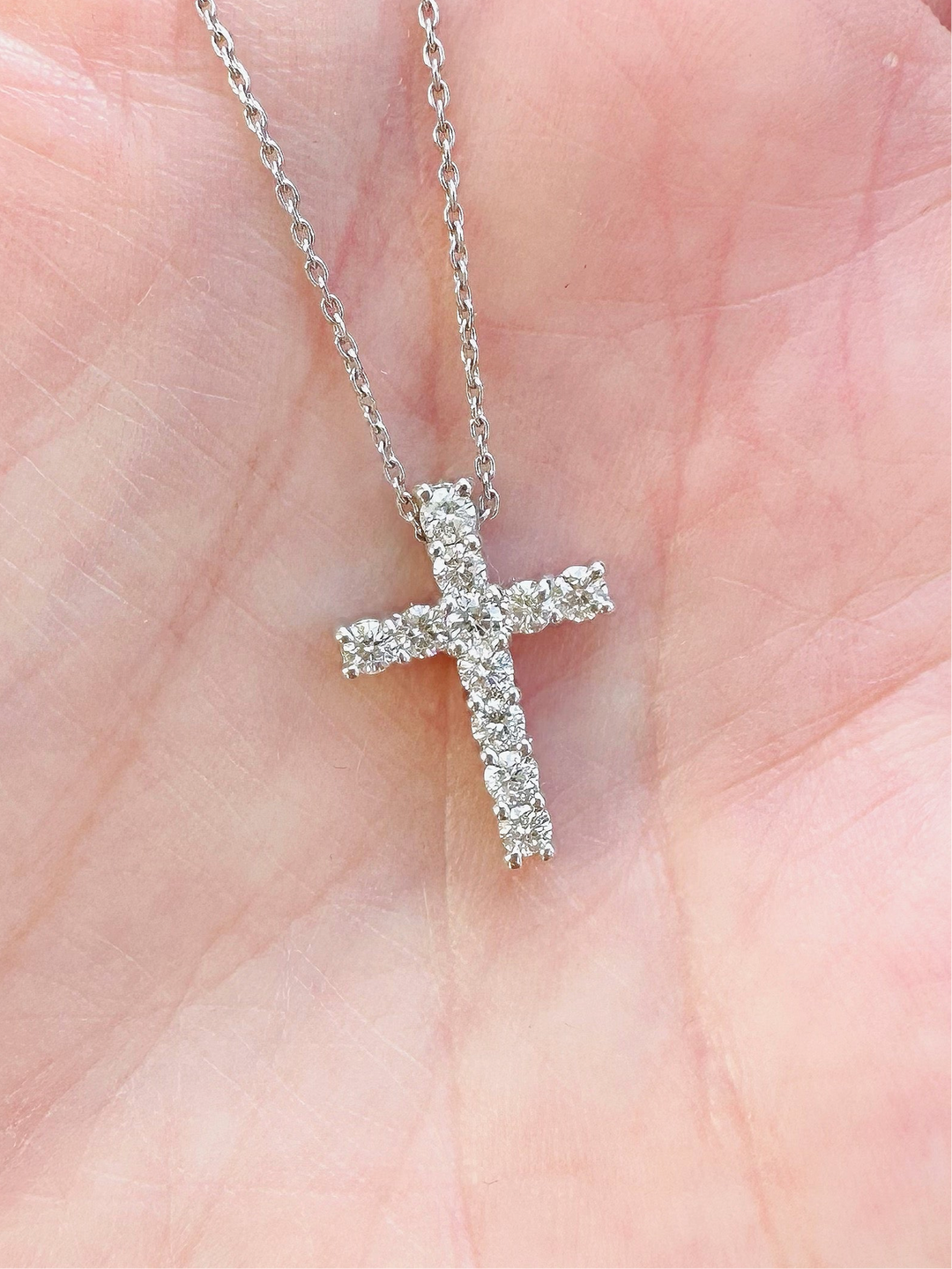 .48 TDW 14kt Gold Cross Necklaces