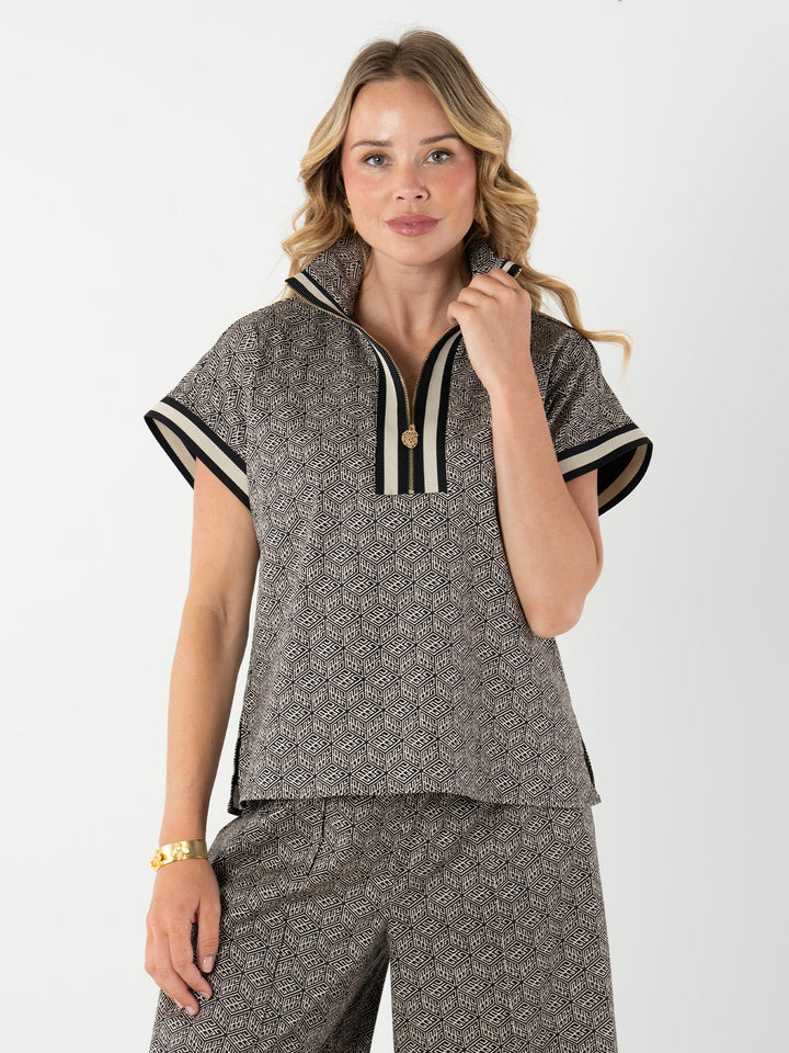 Poppy Pullover | Black Tonal Monogram