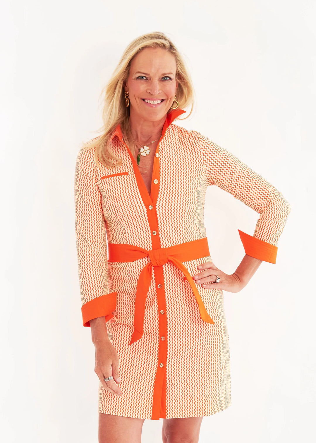 Midori Shirtdress | Doodle Orange