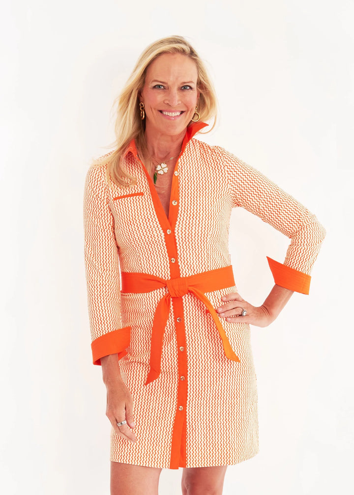 Midori Shirtdress | Doodle Orange