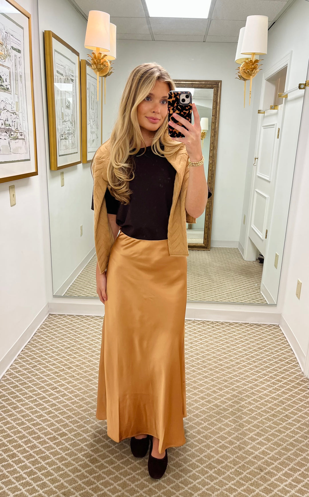 Edie Charmeuse Skirt | Champagne