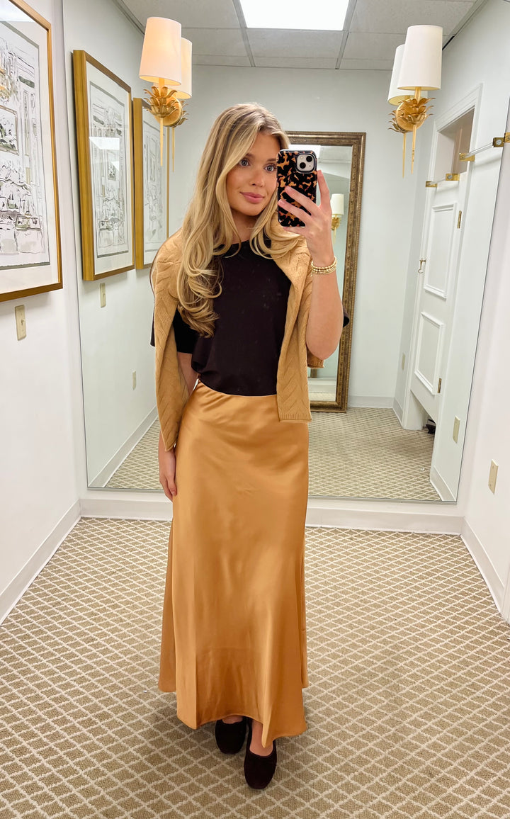 Edie Charmeuse Skirt | Champagne