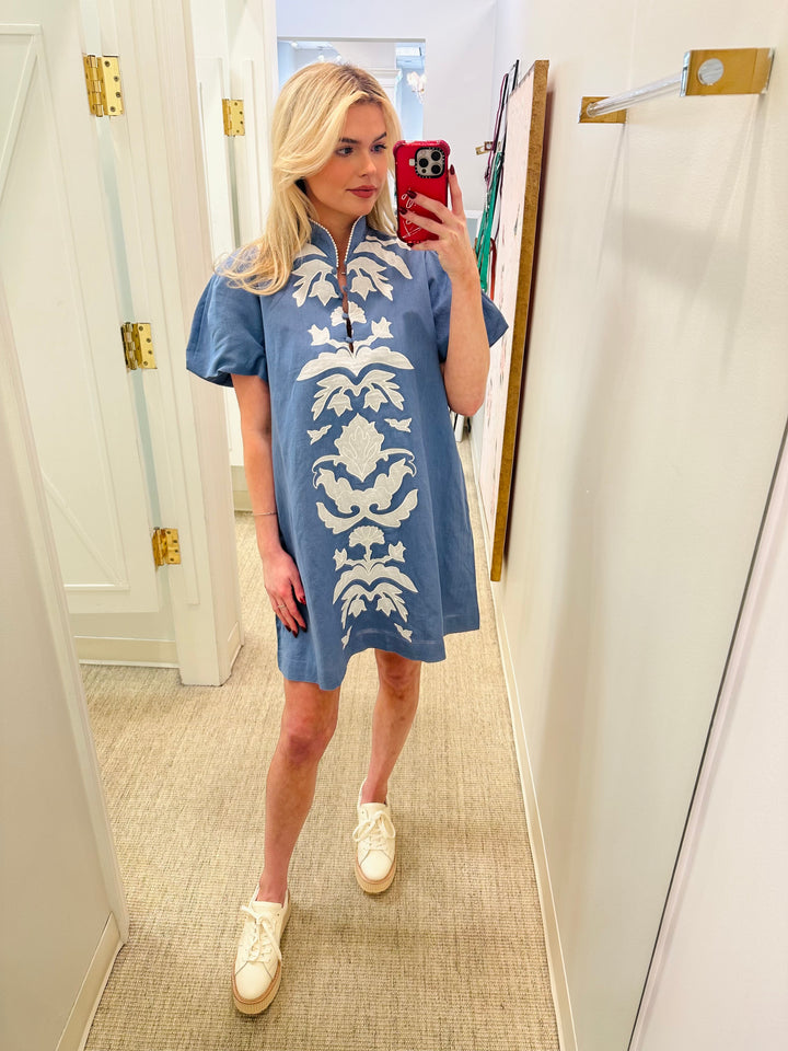 Elliana Mini Dress | Coastal Blue