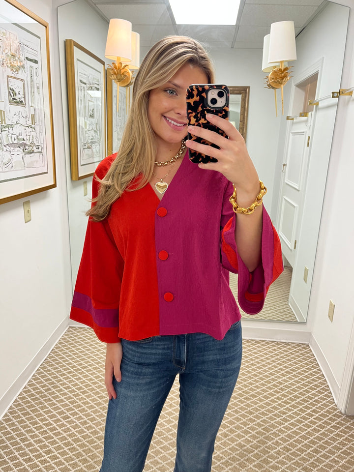 Esme Top | Sangria Color Block