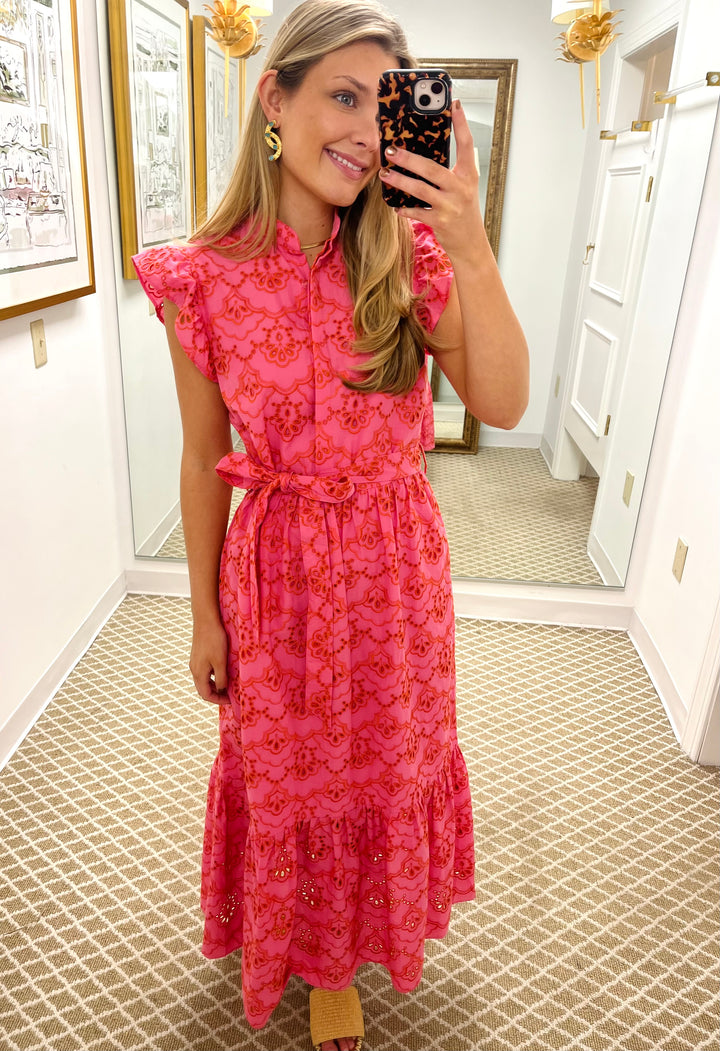 Taylor Dress | Island Pink Eyelet