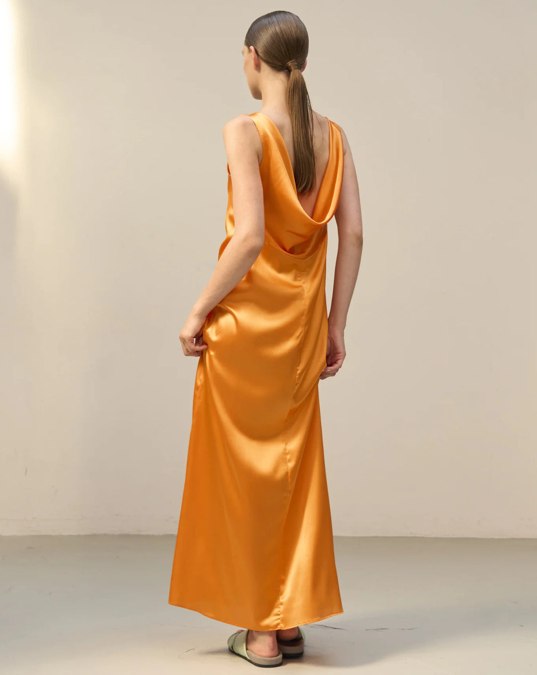 Slim Fit Long Dress | Orange