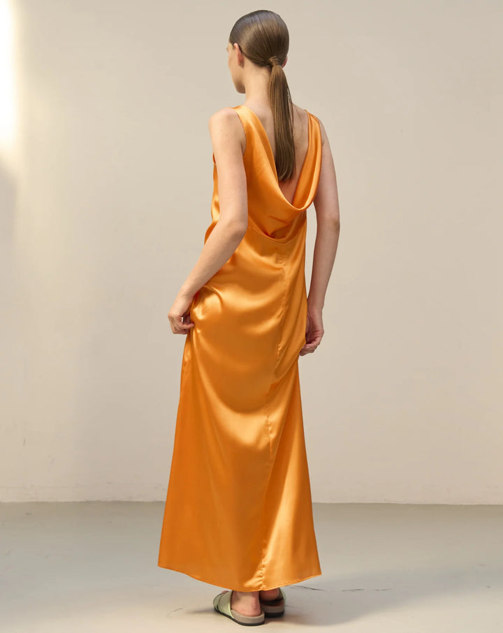 Slim Fit Long Dress | Orange