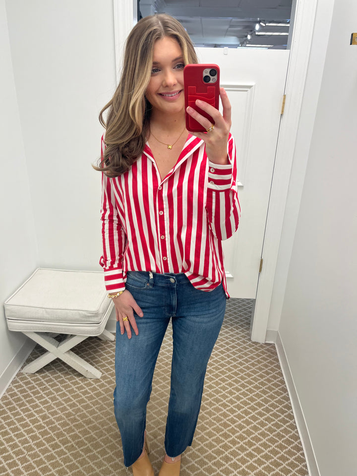 Crispy Natal Blouse | Red Stripes