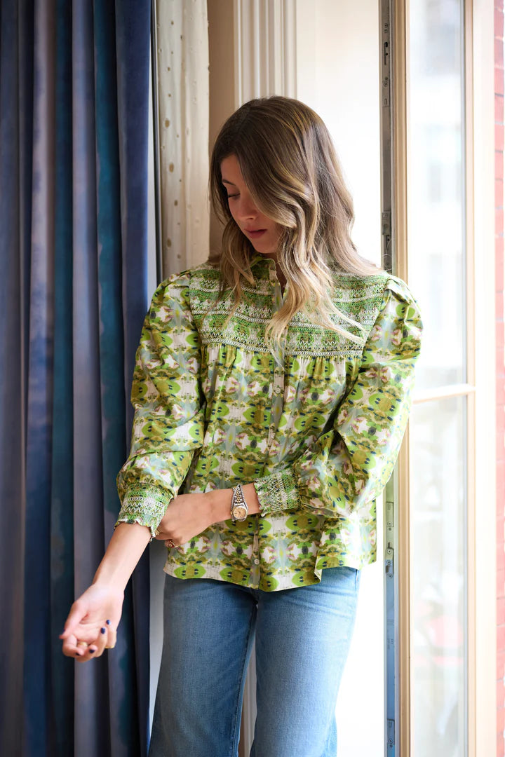Penelope Smocked Blouse | Camo