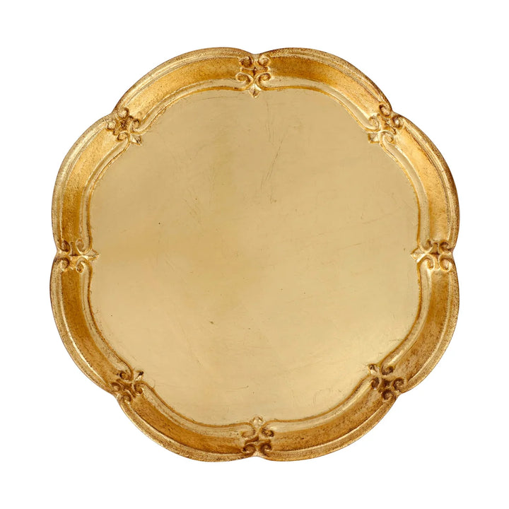 Florentine Wooden Accessories Gold Medium Round Tray