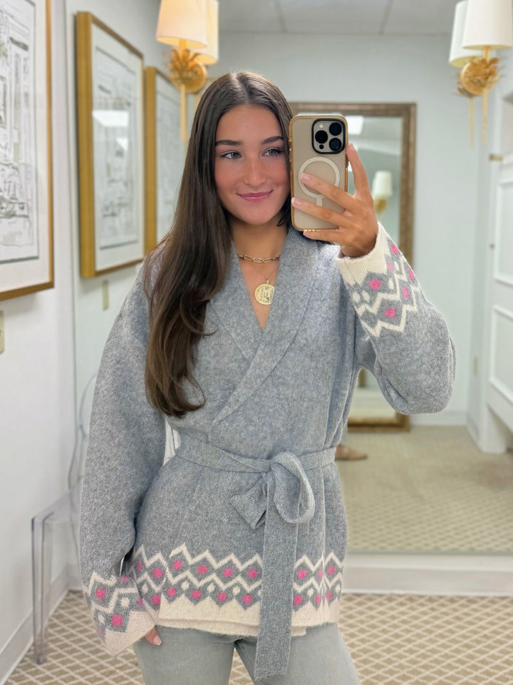 Long Sleeve Jacquard Tie Cardigan | Airstream