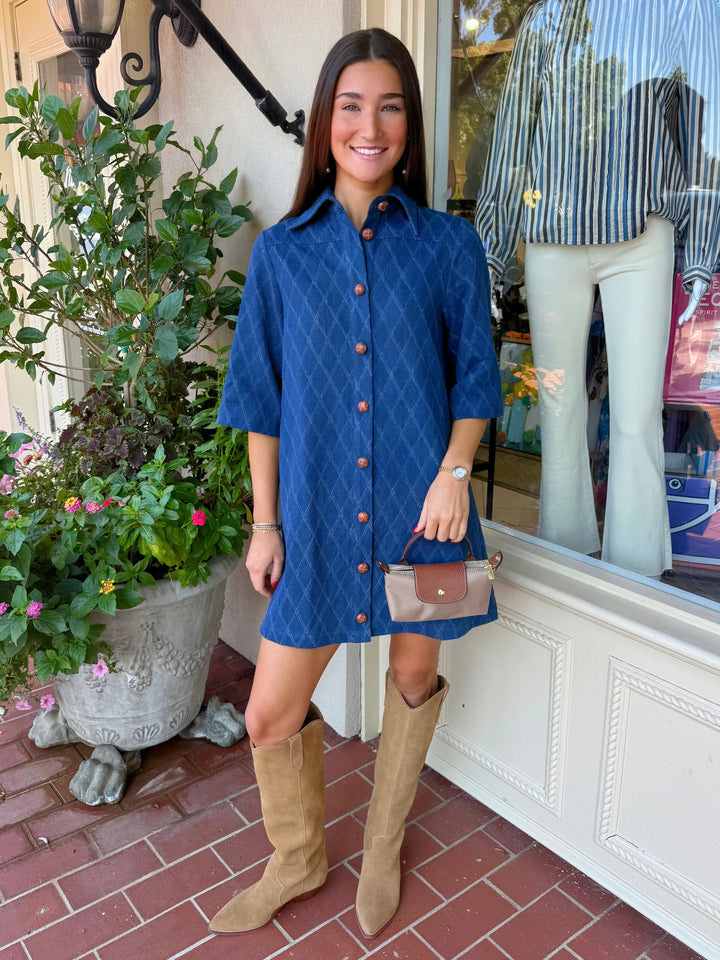 Dani Dress | Textured Denim
