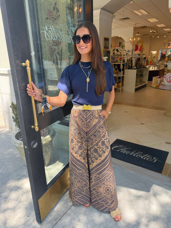 Palazzo Pant | Diagonal Stripe