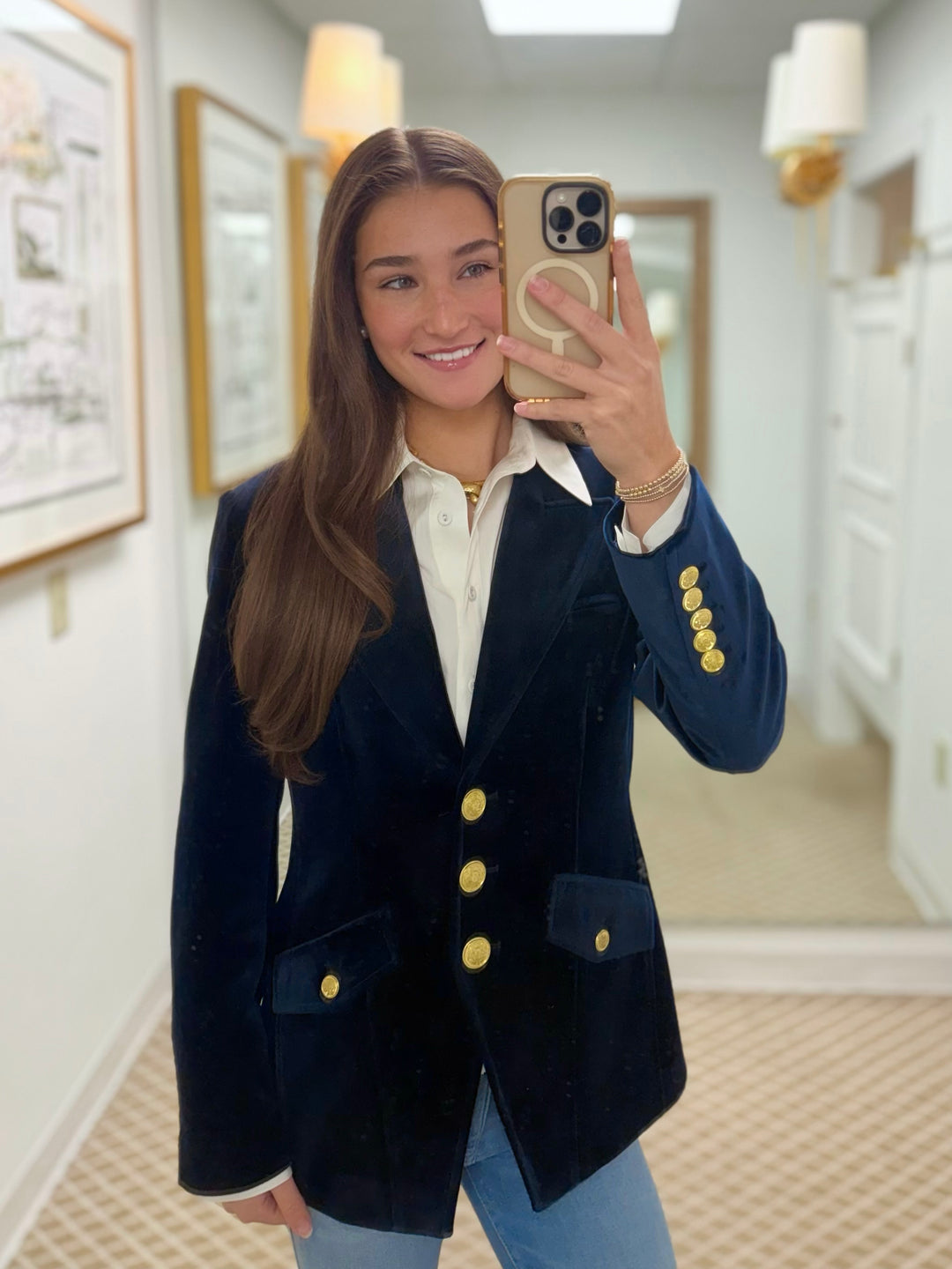 Velvet Blazer | Navy