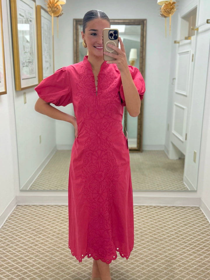 Lara Midi Dress | Berry Pink
