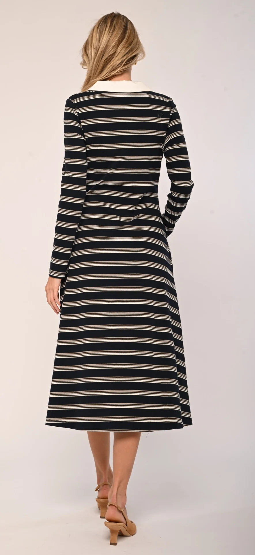 Faye Knit Dress | Multi Stripe Navy