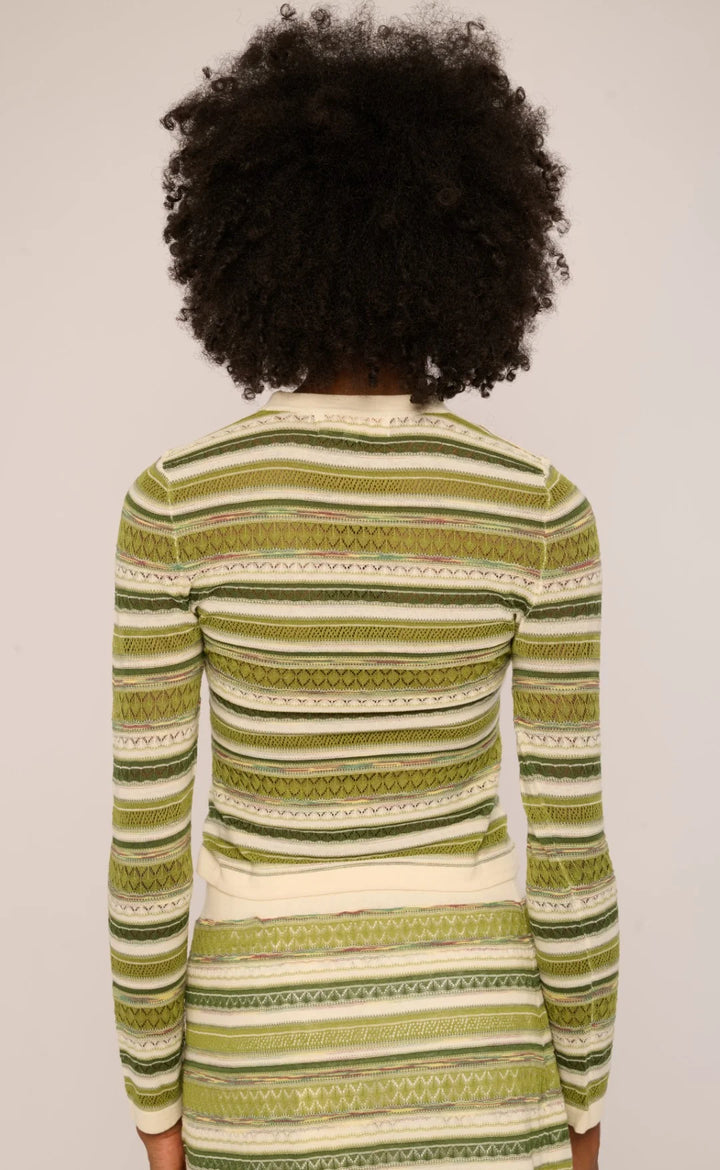 Andrea Space Dyed Knit Top | Green Space Dye