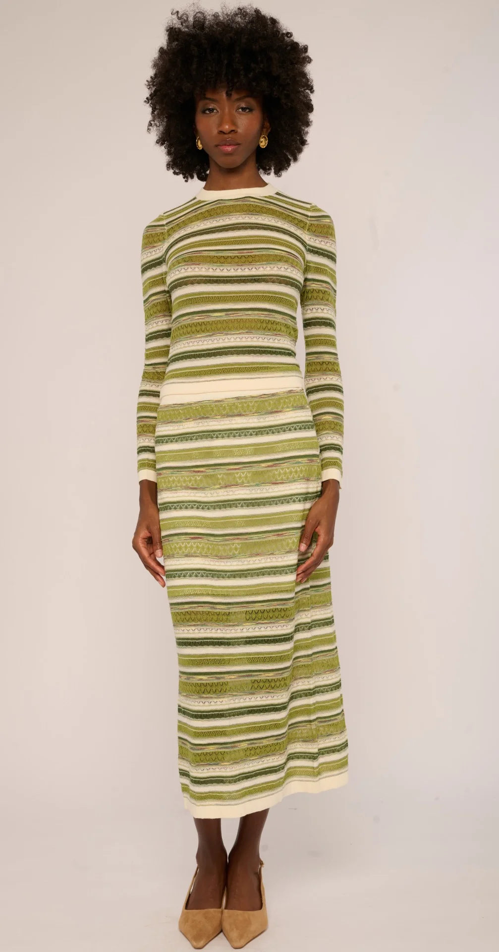 Waverly Knit Skirt | Green Space Dye