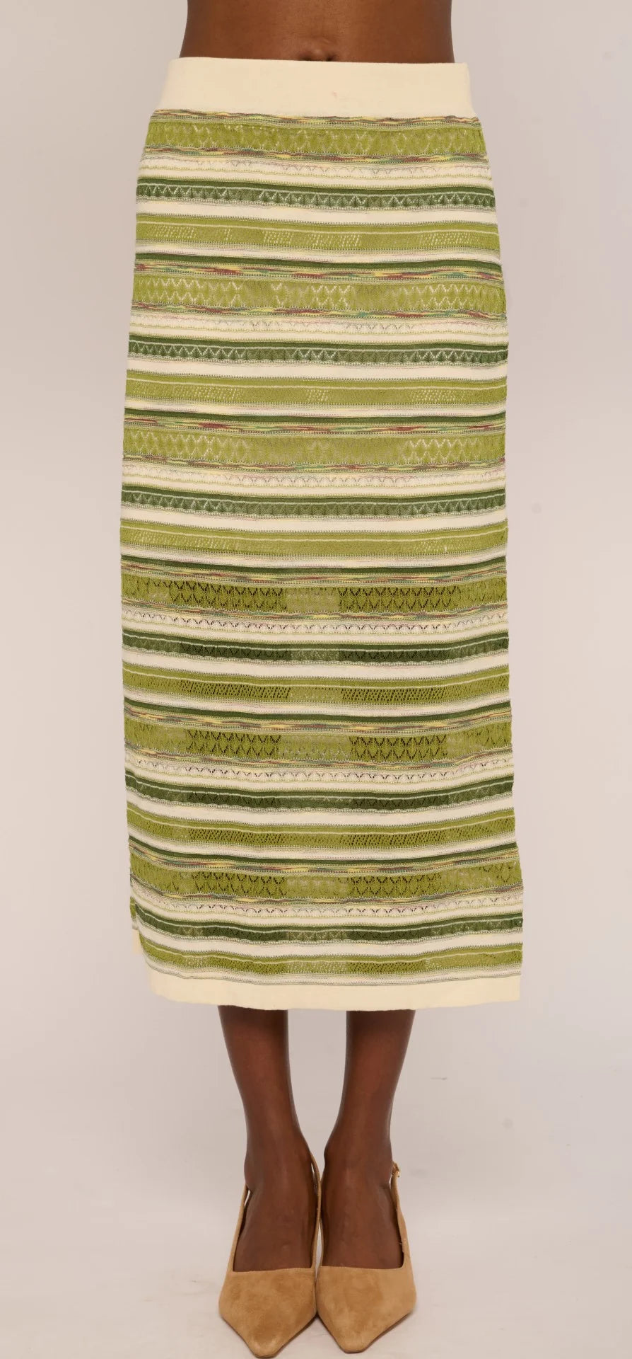 Waverly Knit Skirt | Green Space Dye