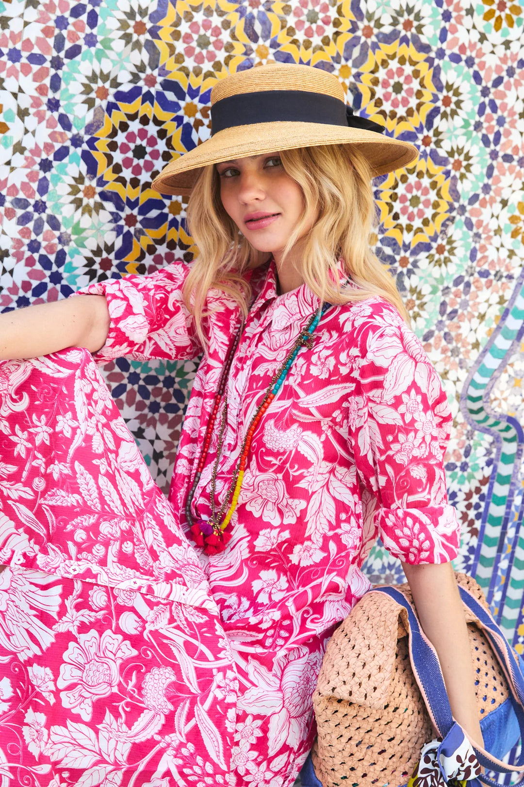 Farrah Long Kurta | Laika Magenta