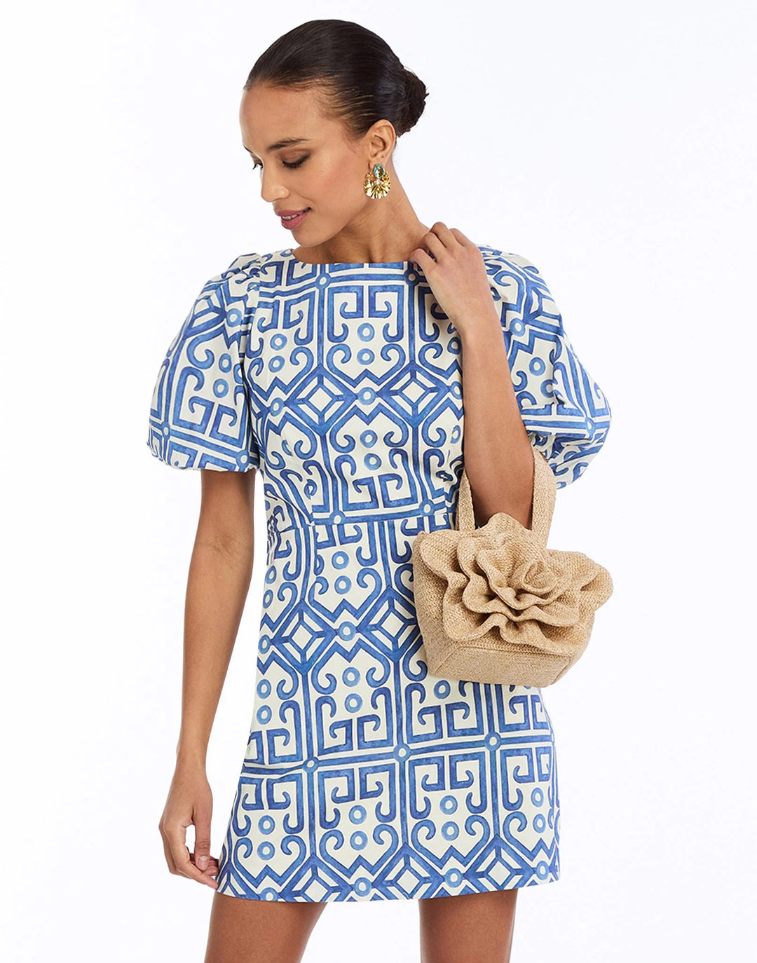 Dominique Flower Bag | Raffia