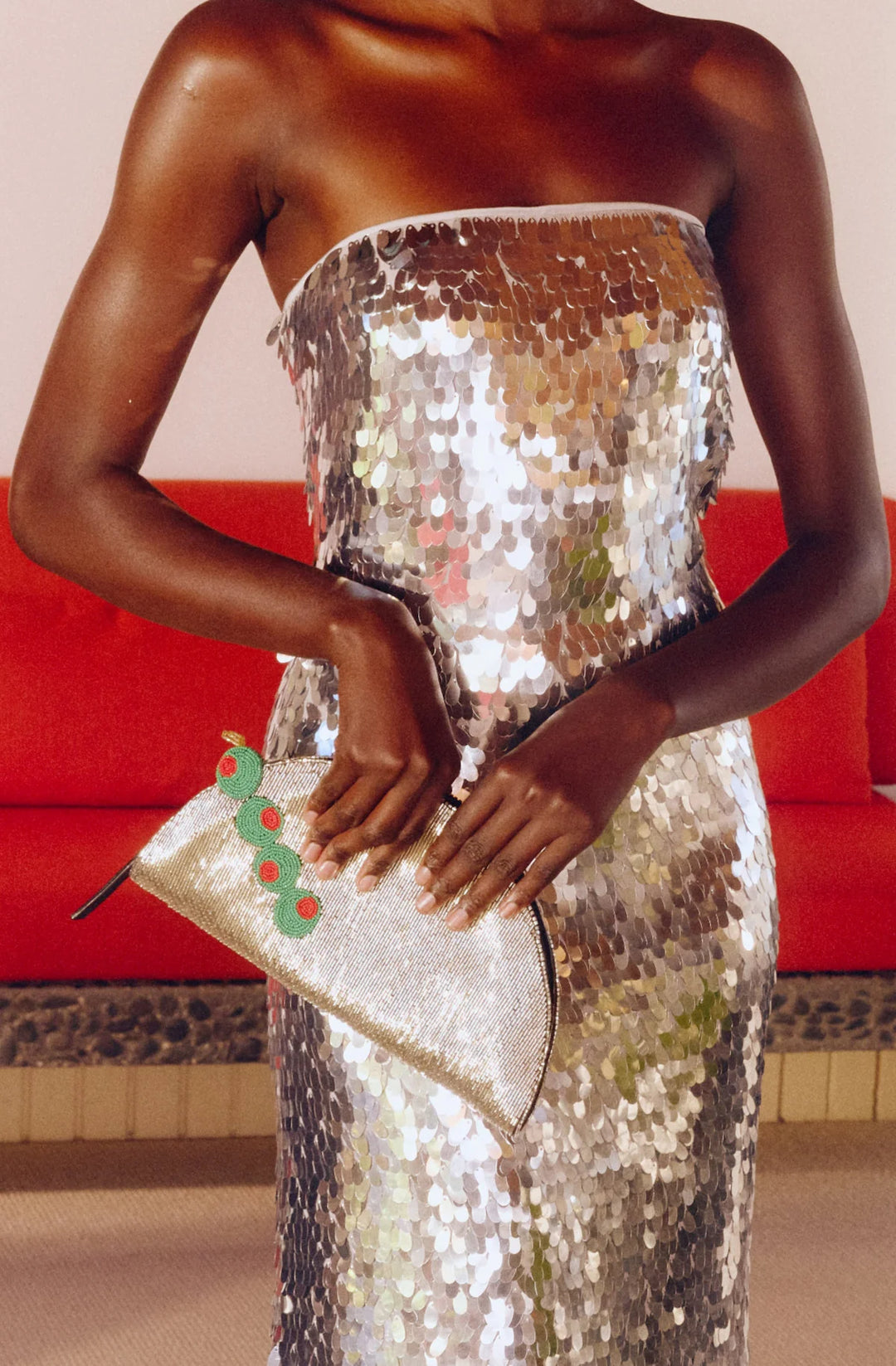 Beaded Line Clutch | Dirty Martini