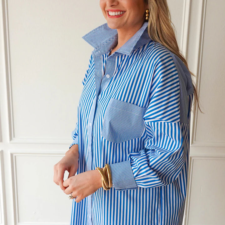 Frances Dress | Royal Stripe