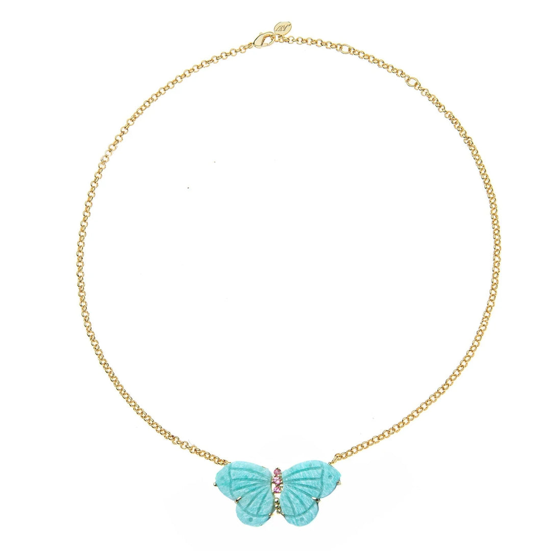 FREEDOM Stone Butterfly Necklace | Amazonite