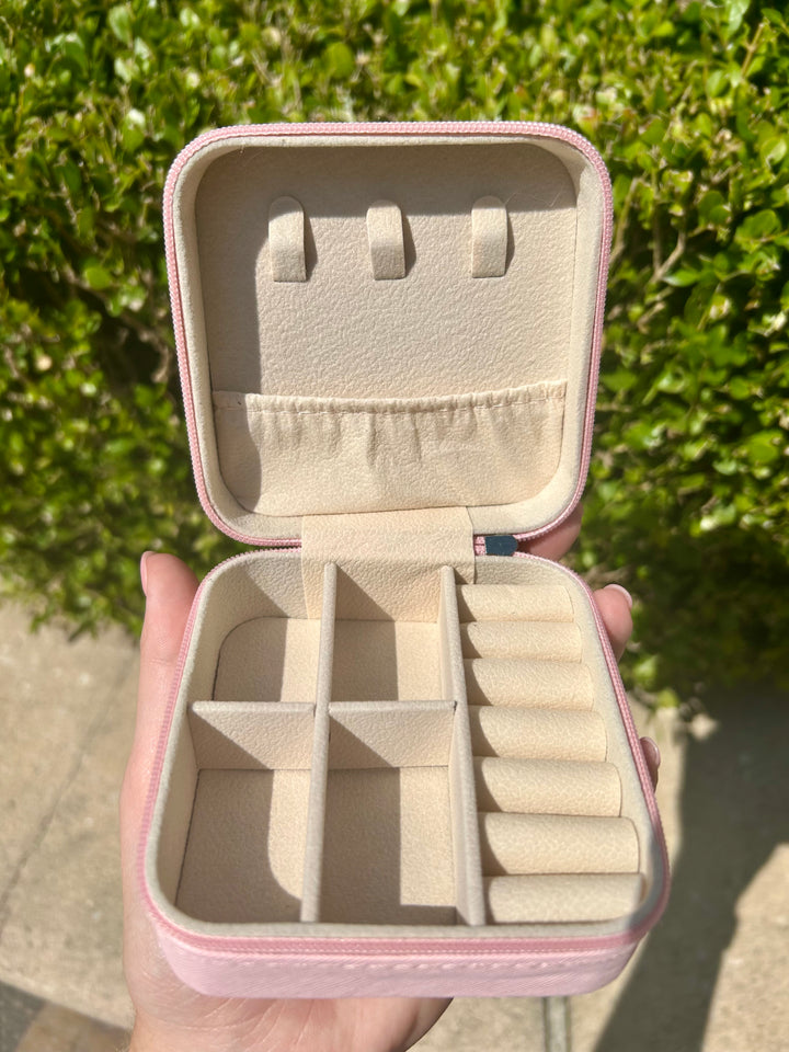 Pink Initial Letter Jewelry Organizer Box