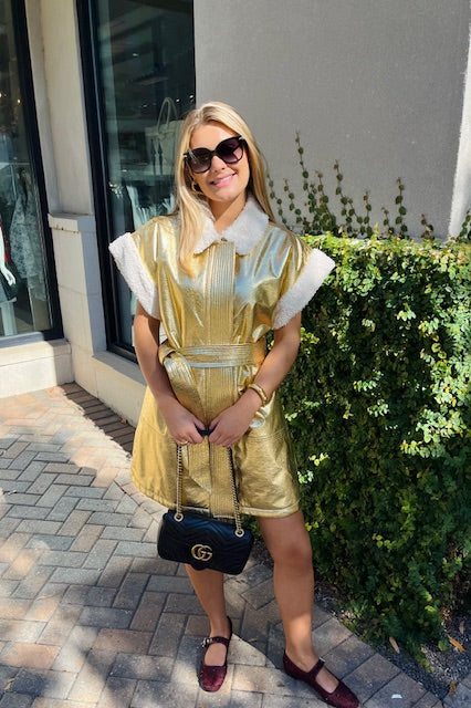 Annie Vest | Gold Vegan Leather