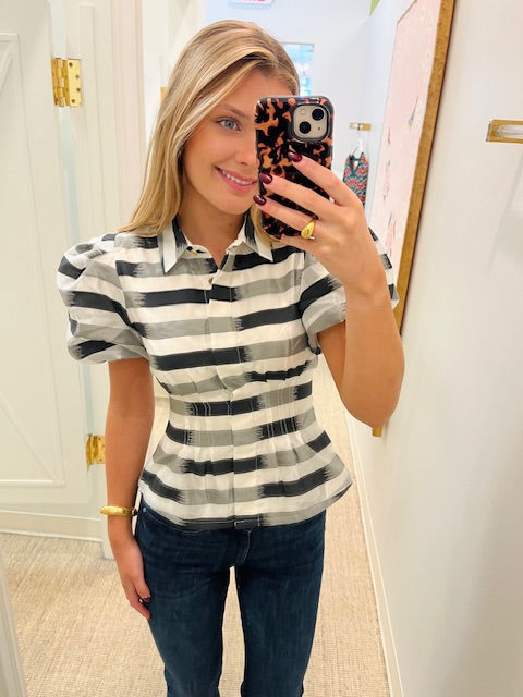Britt Top | Truffle Stripe