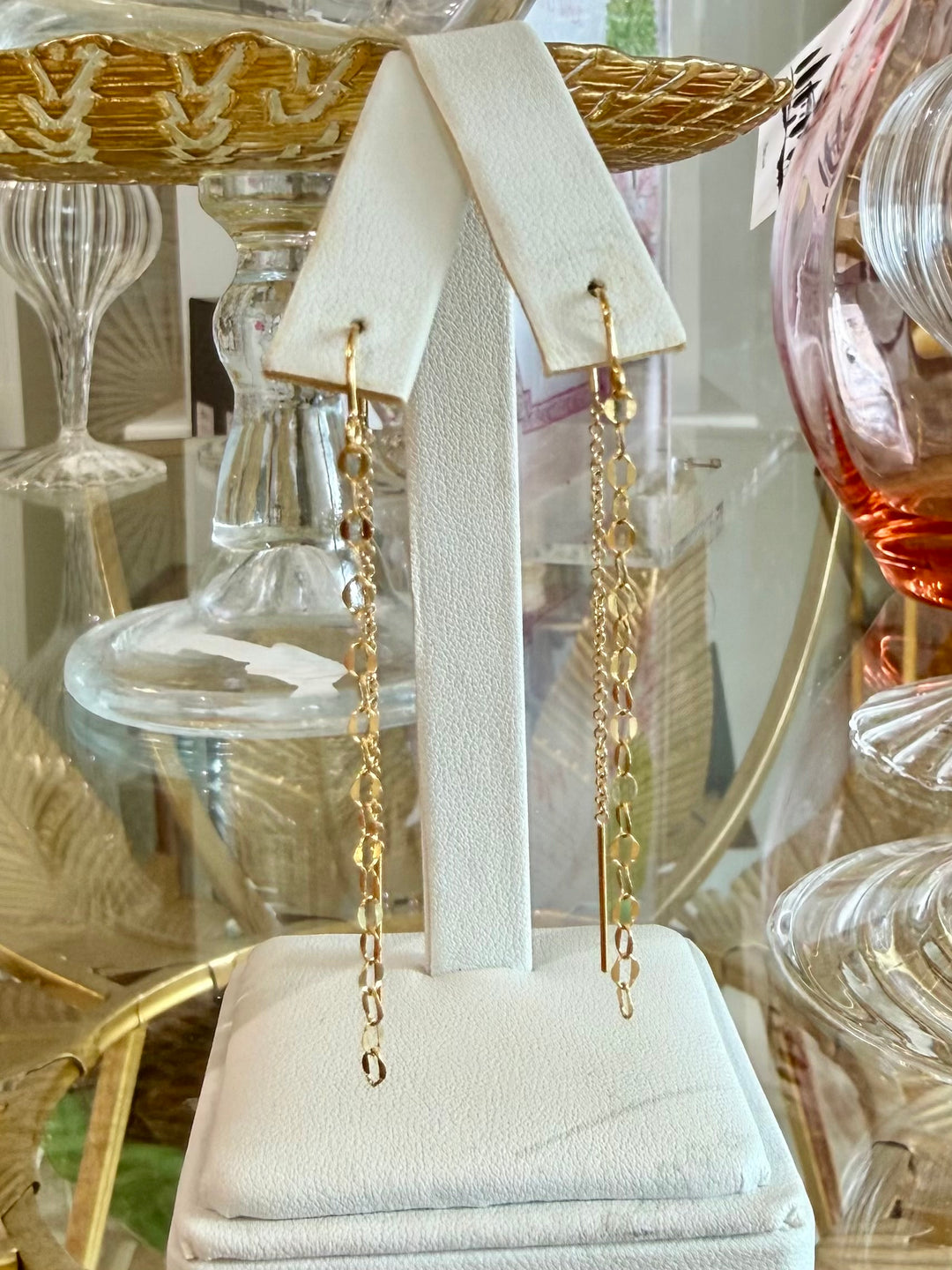 Shimmer Chain Threader Earrings