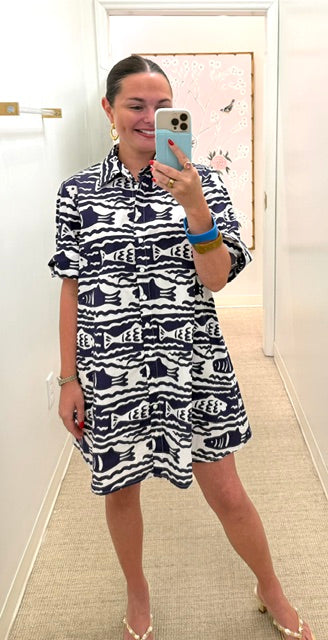 Dock Dress | Fish Print