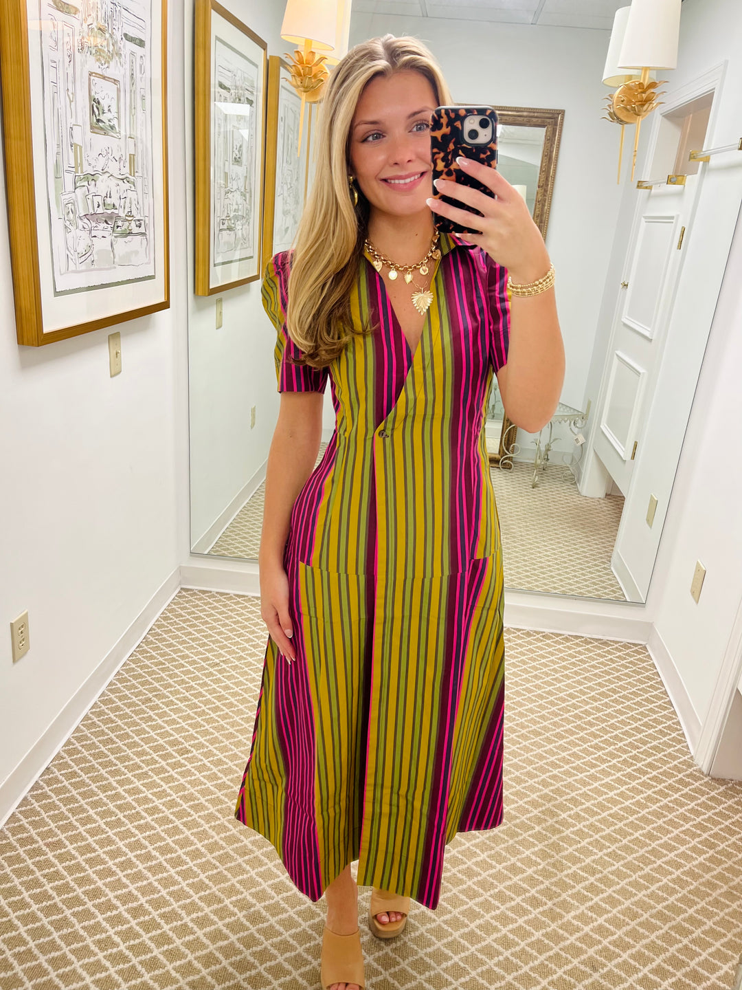 Clark Dress | Wildberry Stripes