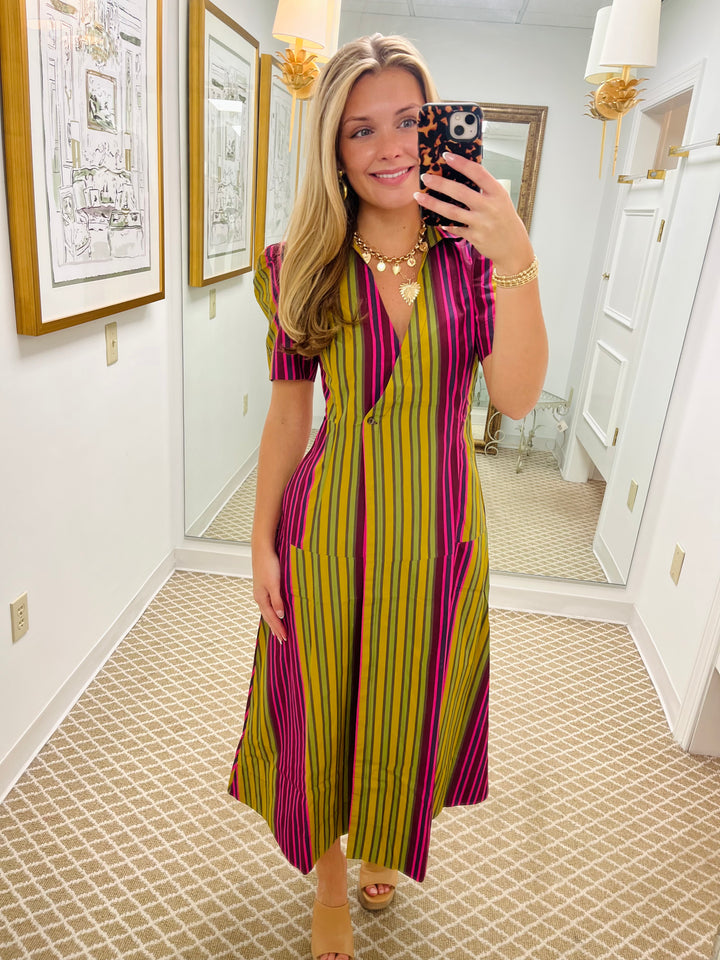 Clark Dress | Wildberry Stripes