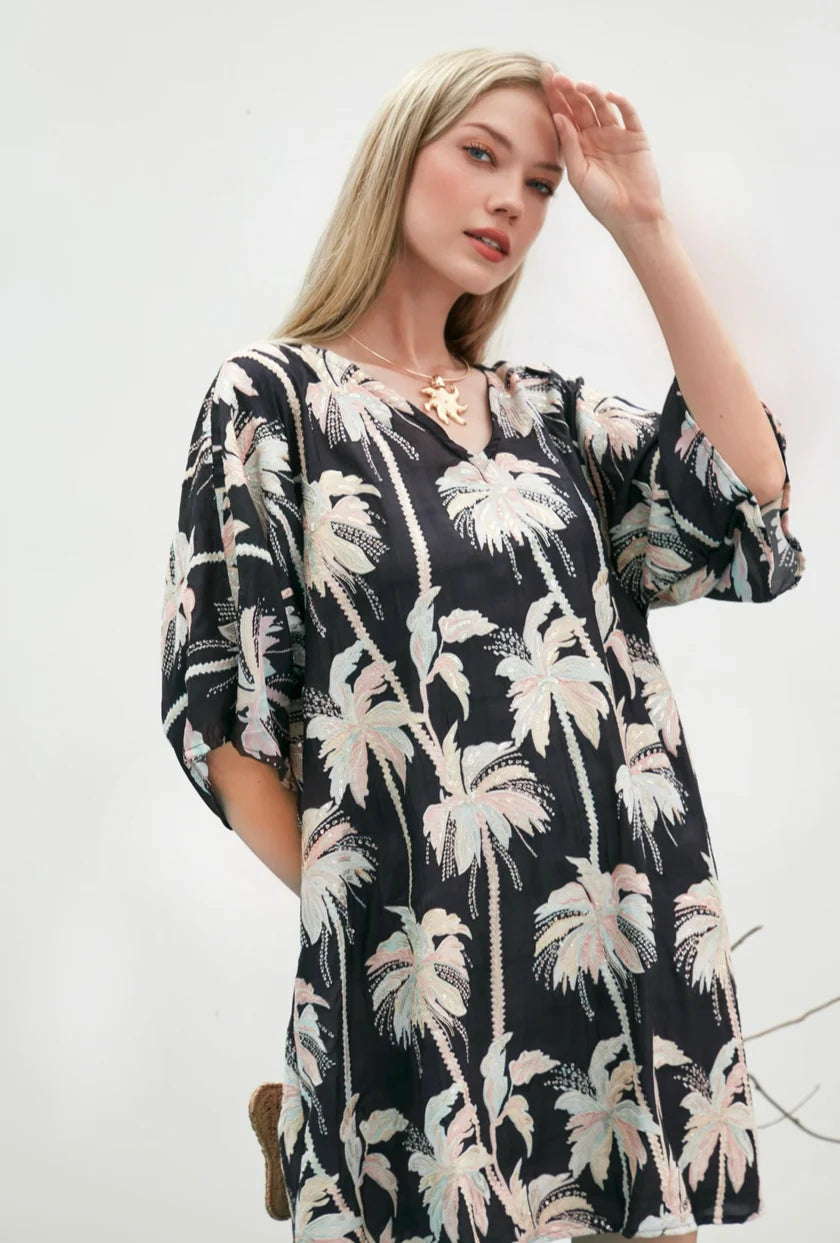 Palm Paradise Dress | Black